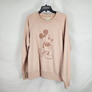 Uniqlo Ut Disney Mickey Stands Pink Sweatshirt Women's Size Large Crewneck